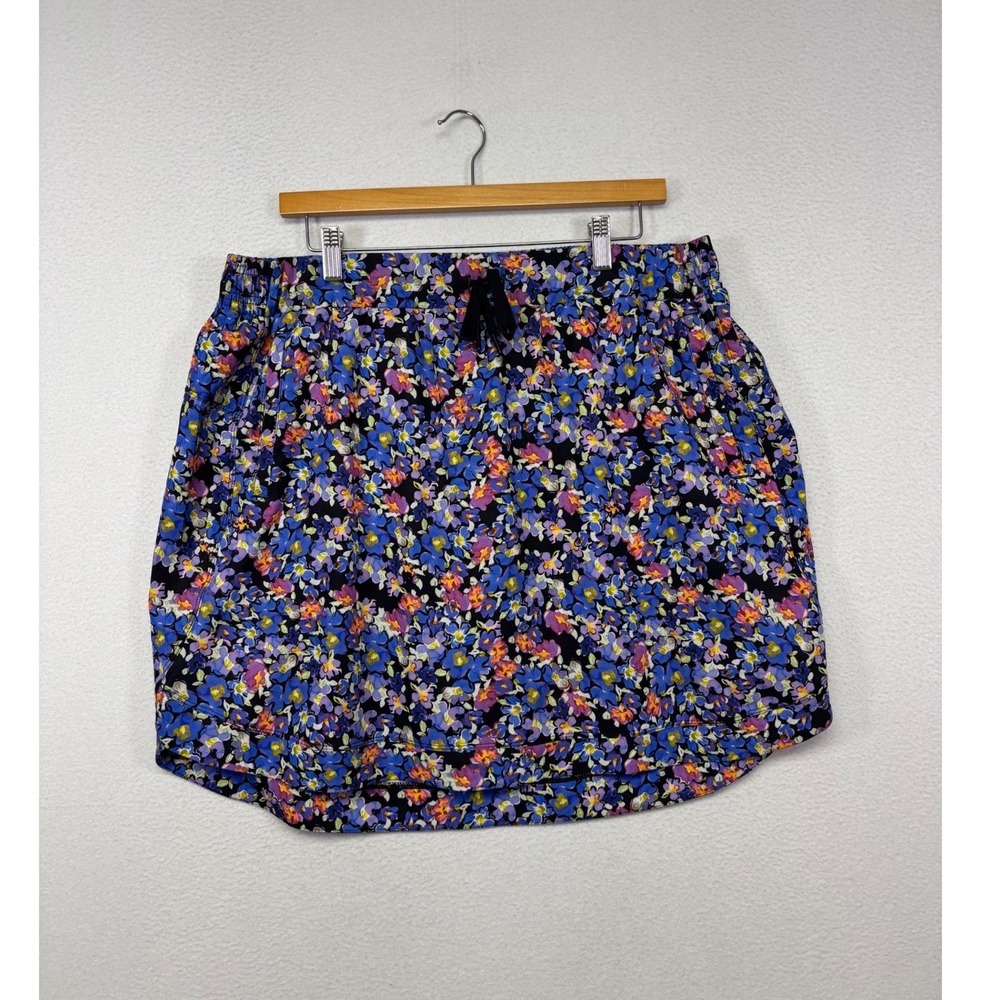 Athletic Floral RBX Womens 1X Blue Multi Color Activewear Skirt